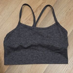 aerie Charcoal Gray Seamless Strappy Sports Bralette